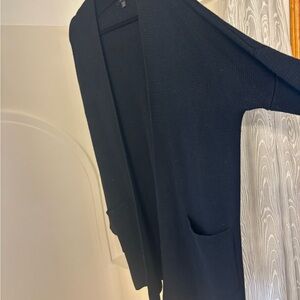 J. Crew Black Open-Front Long Cardigan